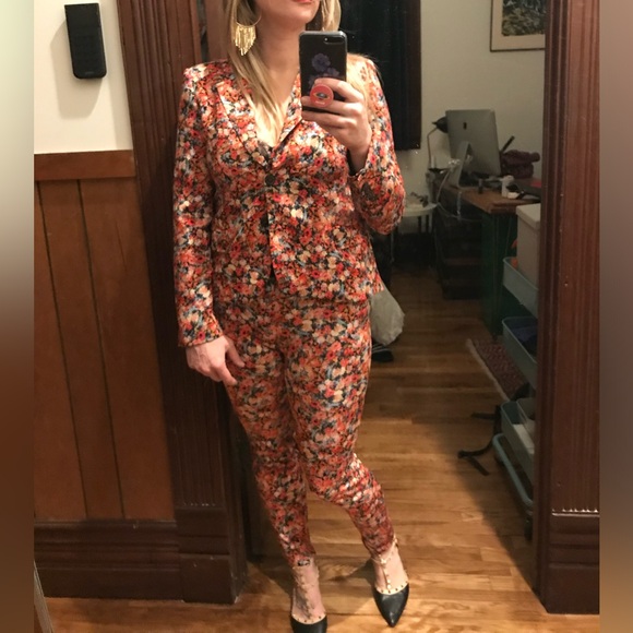 STUNNING Zara floral suit: jacket and pants / leggings - Picture 11 of 13